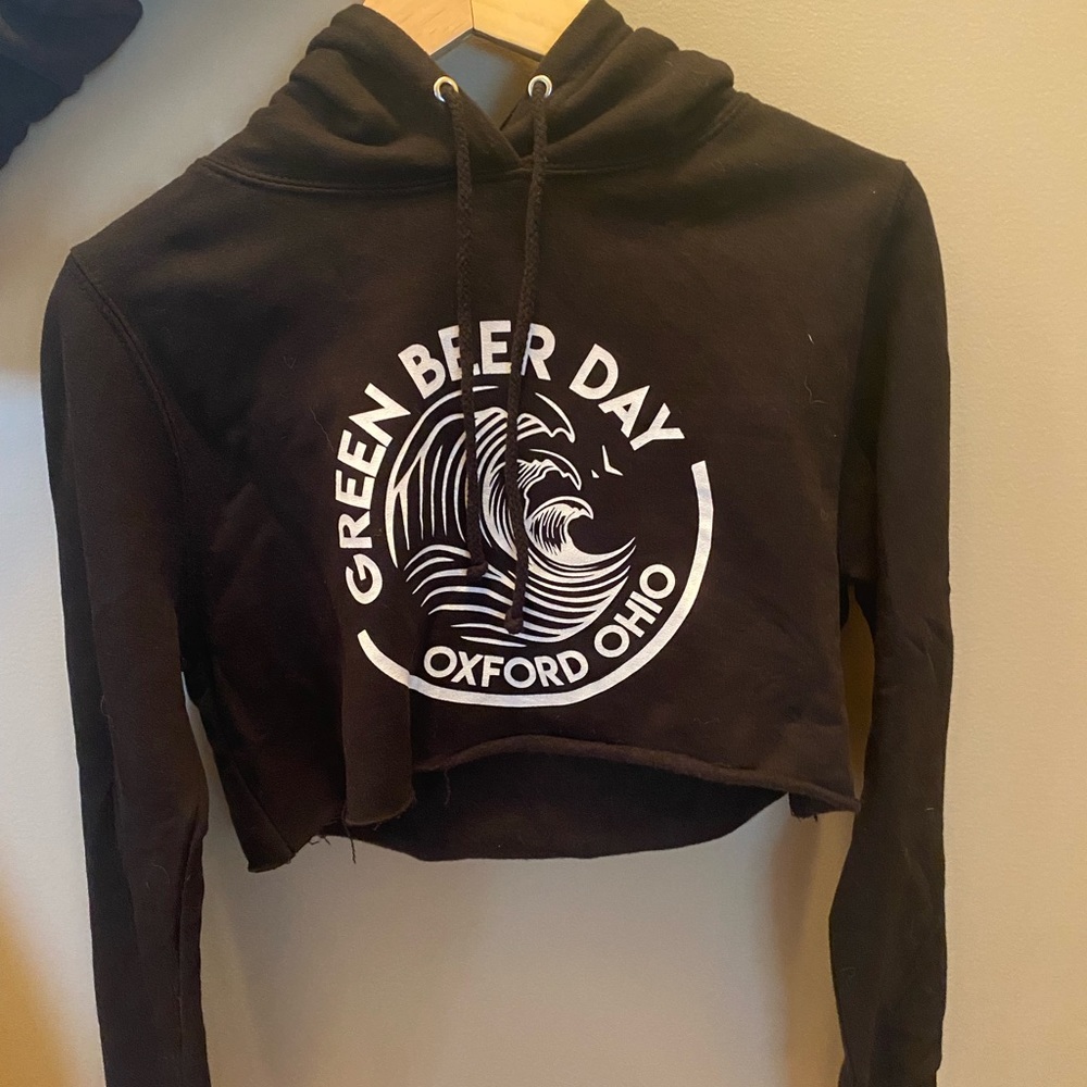 XS cropped Green Beer Day hoodie